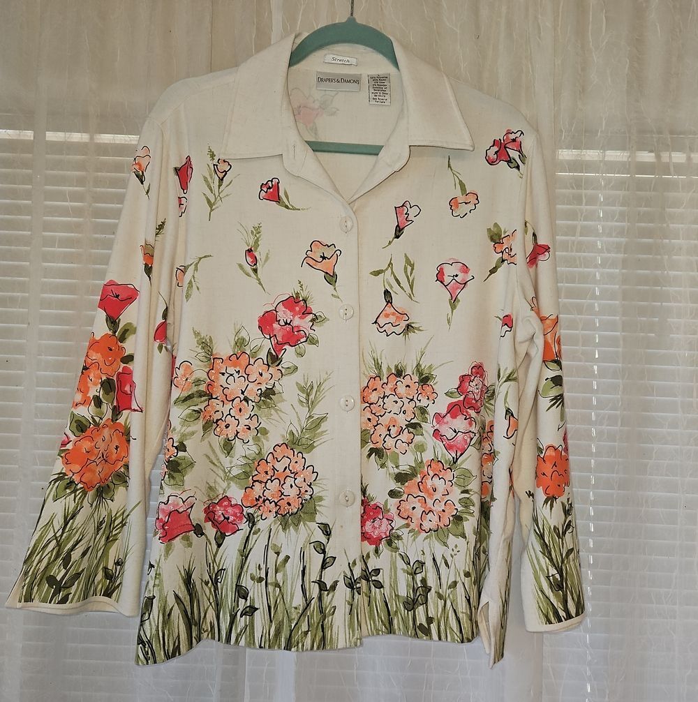 Drapers & Damons Floral Print Button Up Jacket